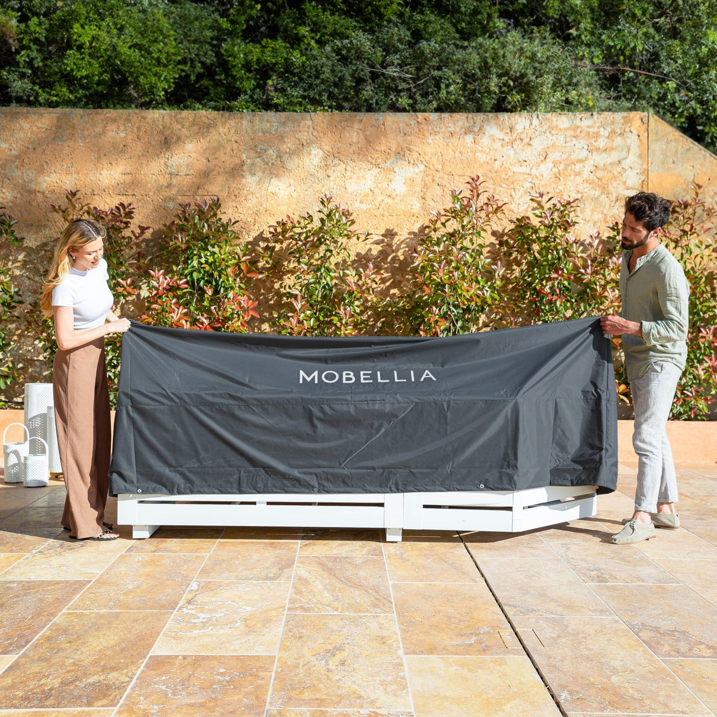 Housse de protection imperméable pour salon de jardin, housse de protection Meublot, en tissu résistant aux intempéries.