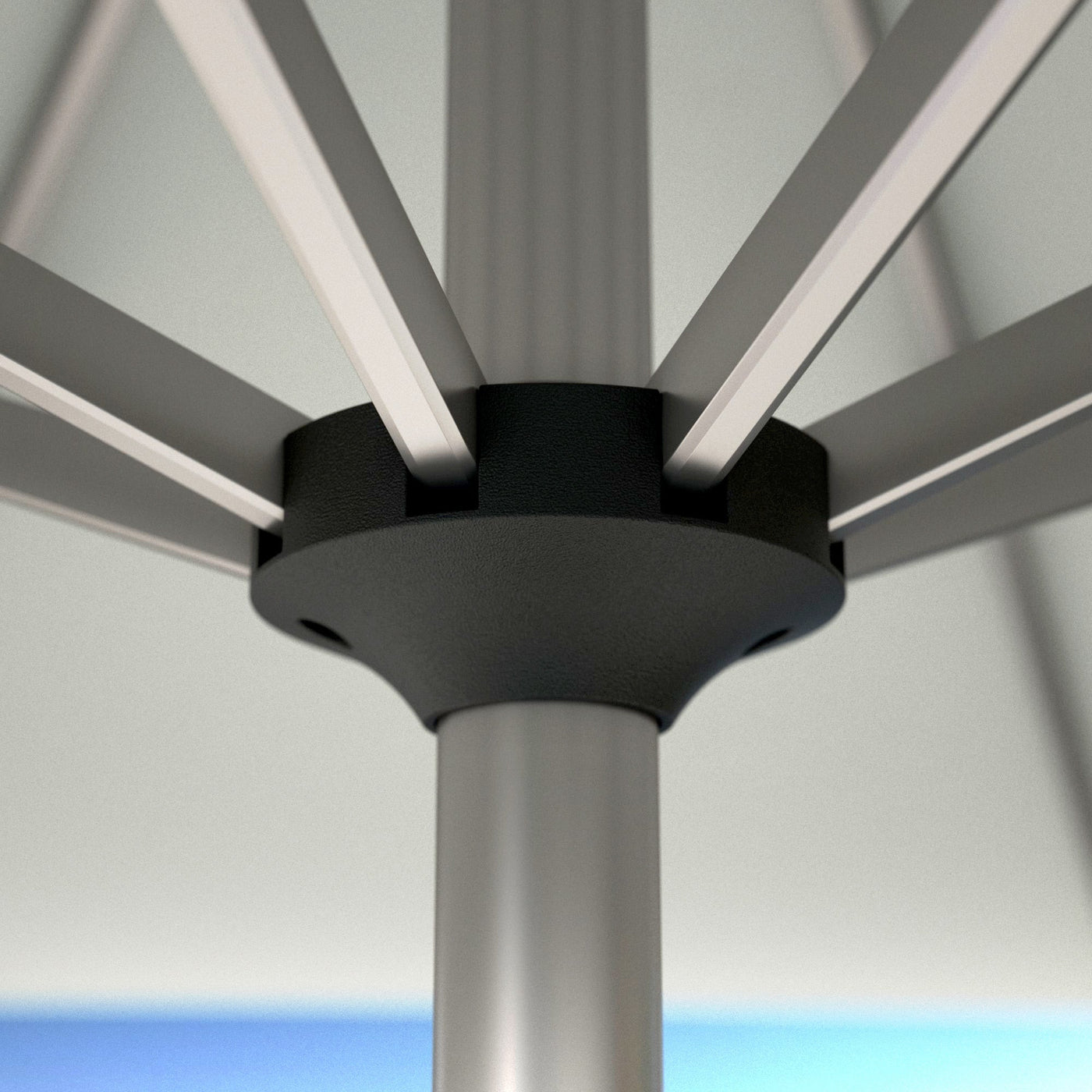 Parasol rond Yucatan de 3,5 m de diamètre, parasols et voiles d'ombrage Meublot, avec structure en métal et toile résistante.