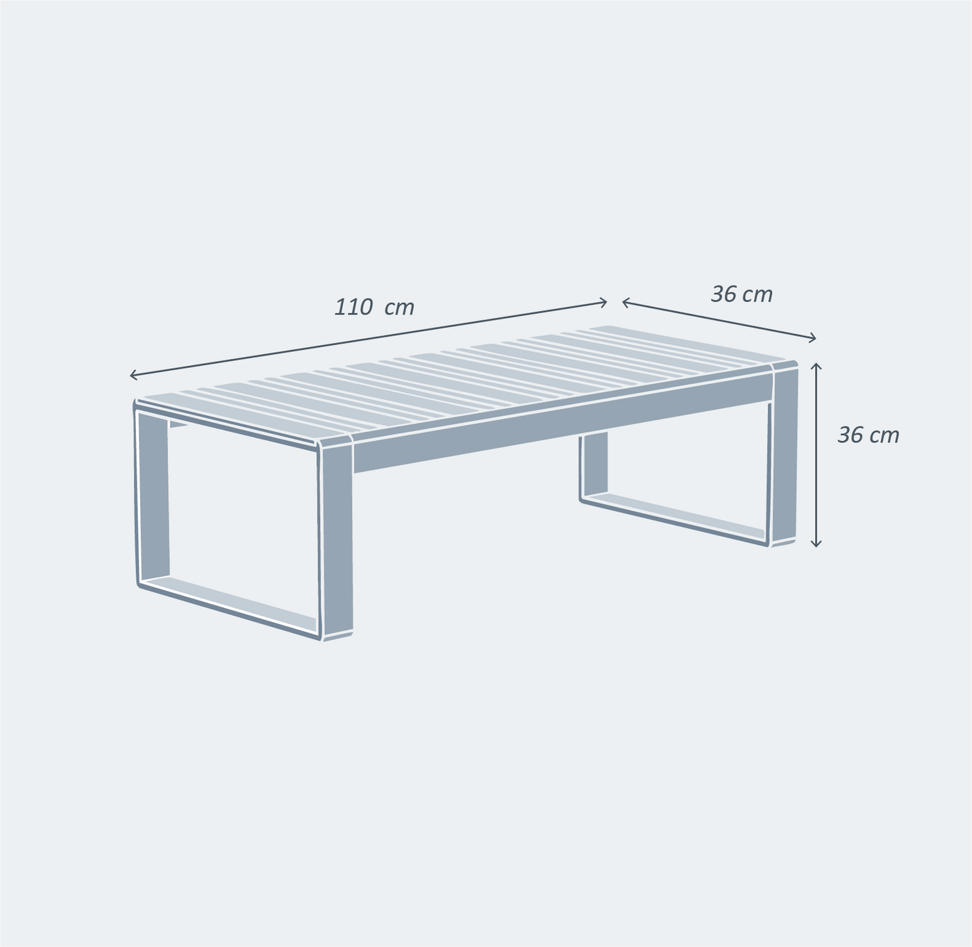 Table basse du salon de jardin Bali pour 5 places, modèle Meublot, en bois élégant avec surface lisse et design moderne.