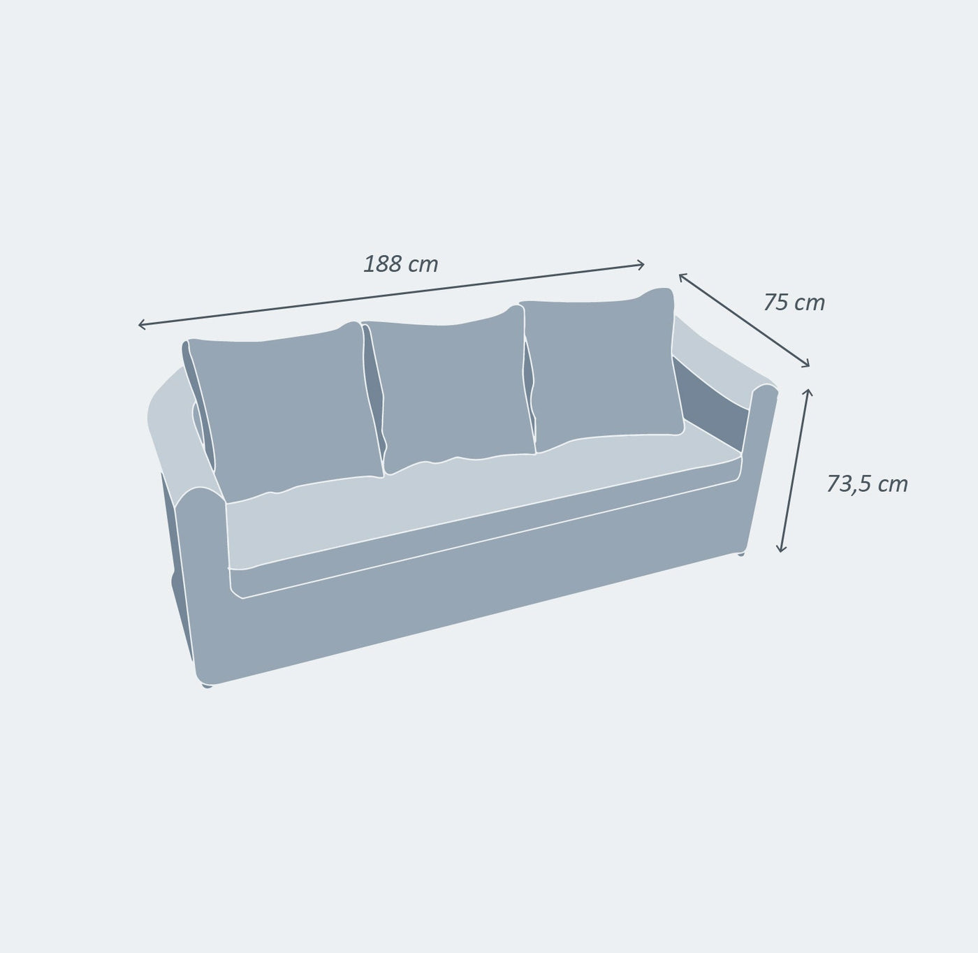 Salon de jardin Calvi Meublot, ensemble de canapés 3 places avec coussins, design élégant pour extérieur.