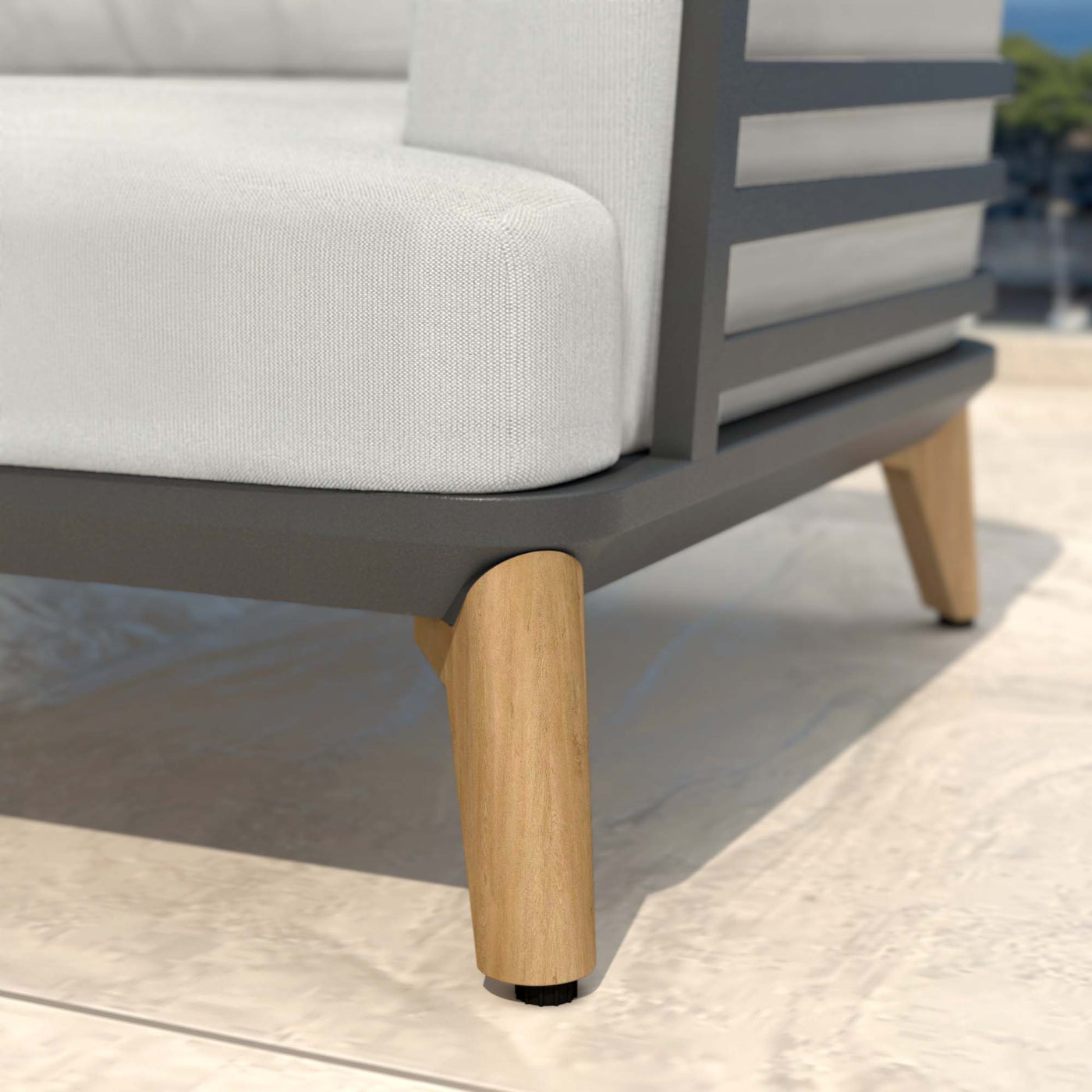 Table de jardin Monte Carlo Meublot avec 12 places en anthracite et gris nuage, design moderne et robuste pour extérieur.