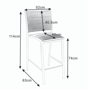 Tabouret de jardin en aluminium empilable Murano de Meublot, chaise d'extérieur légère et résistante pour espaces extérieurs.