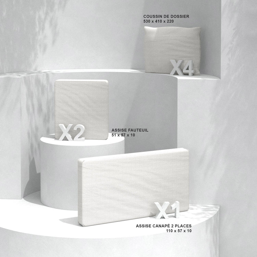 Coussins de remplacement pour salon de jardin Calvi 4 places