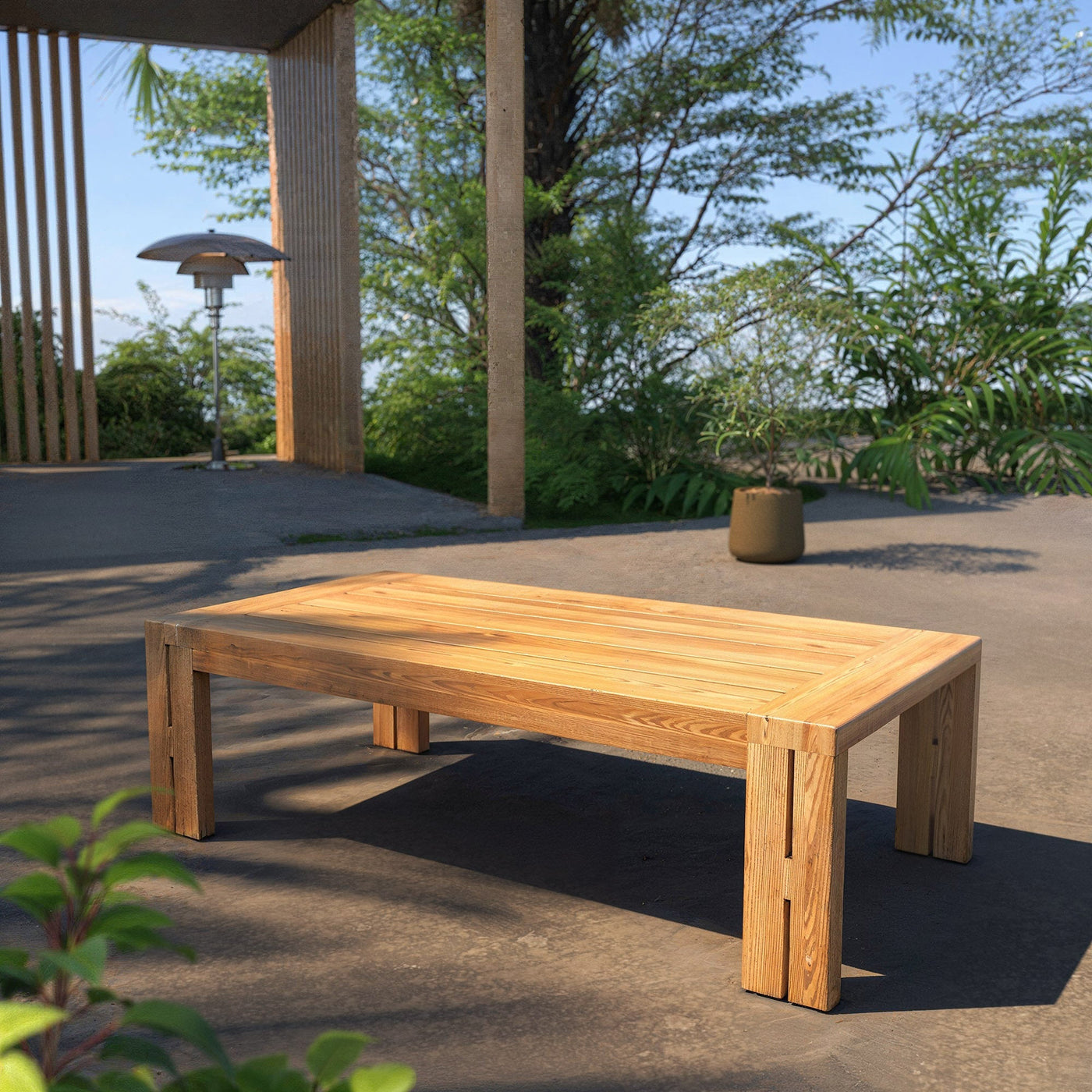 Salon de jardin Zanzibar 4 places de marque Meublot avec table en gris, ensemble de mobilier extérieur élégant et confortable.