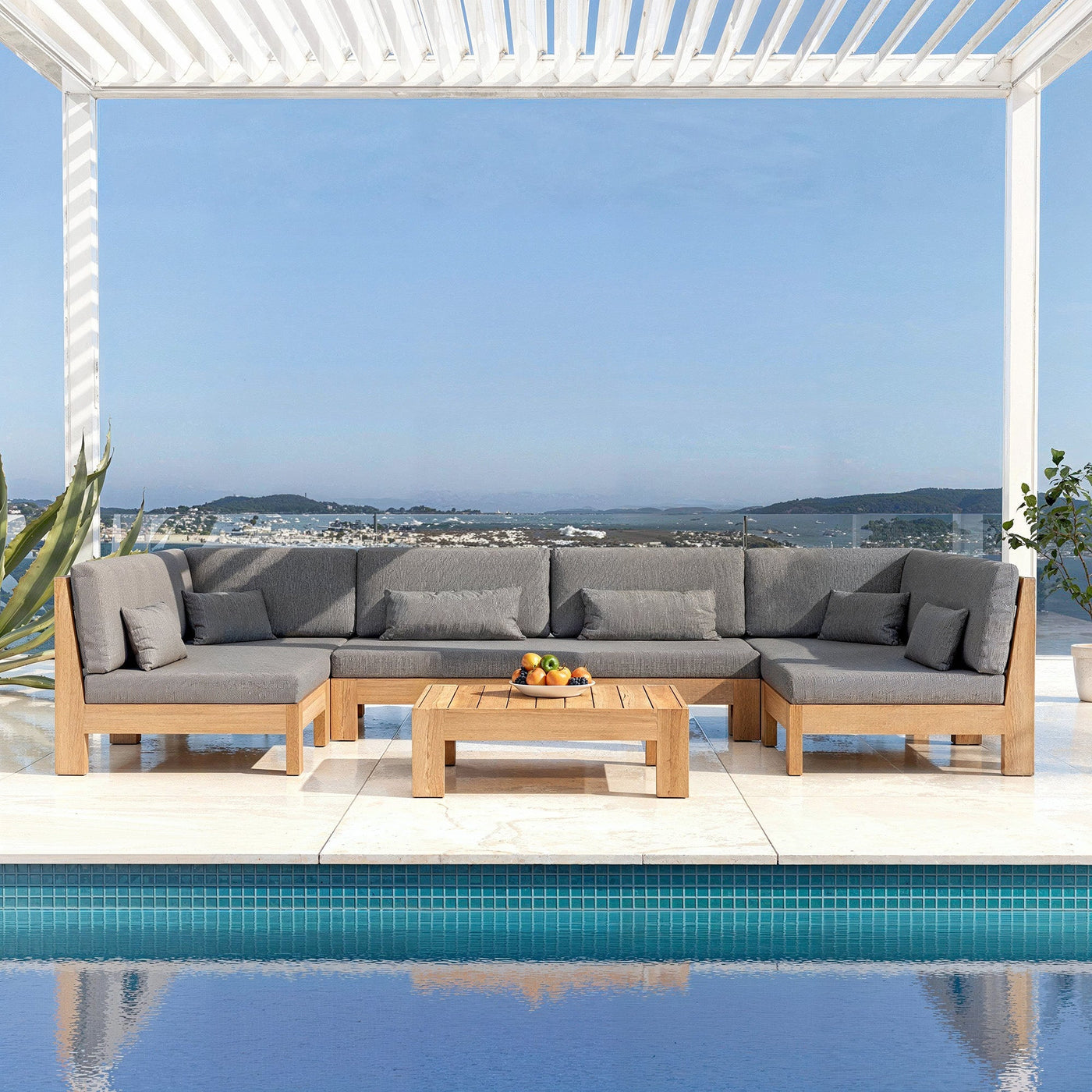 Table basse carrée Meublot Bornéo avec surface en bois clair et pieds en métal noir, design moderne et épuré.