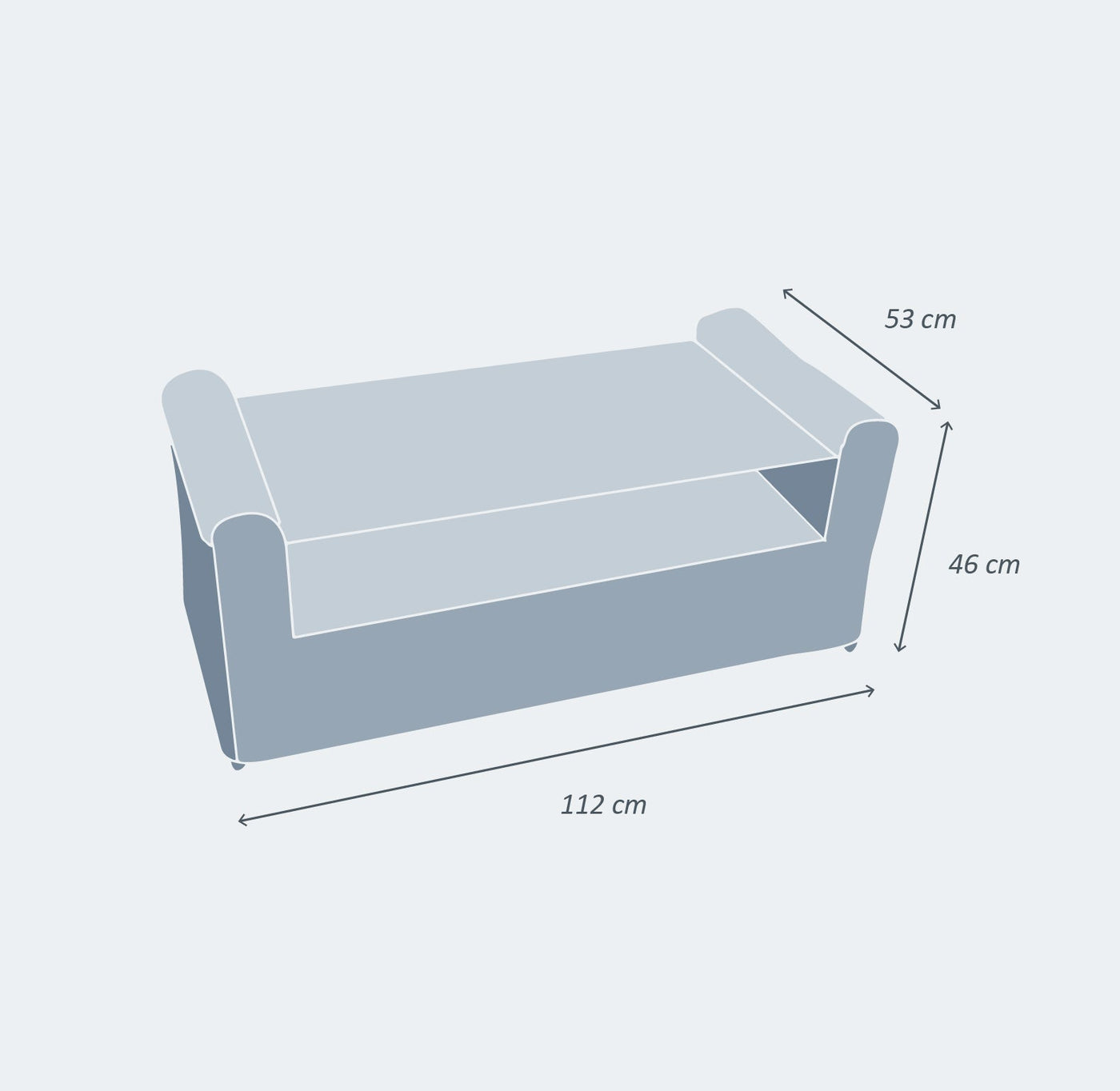 Table basse rectangulaire Calvi de la marque Meublot, en bois clair avec pieds en métal, vue de dessus.