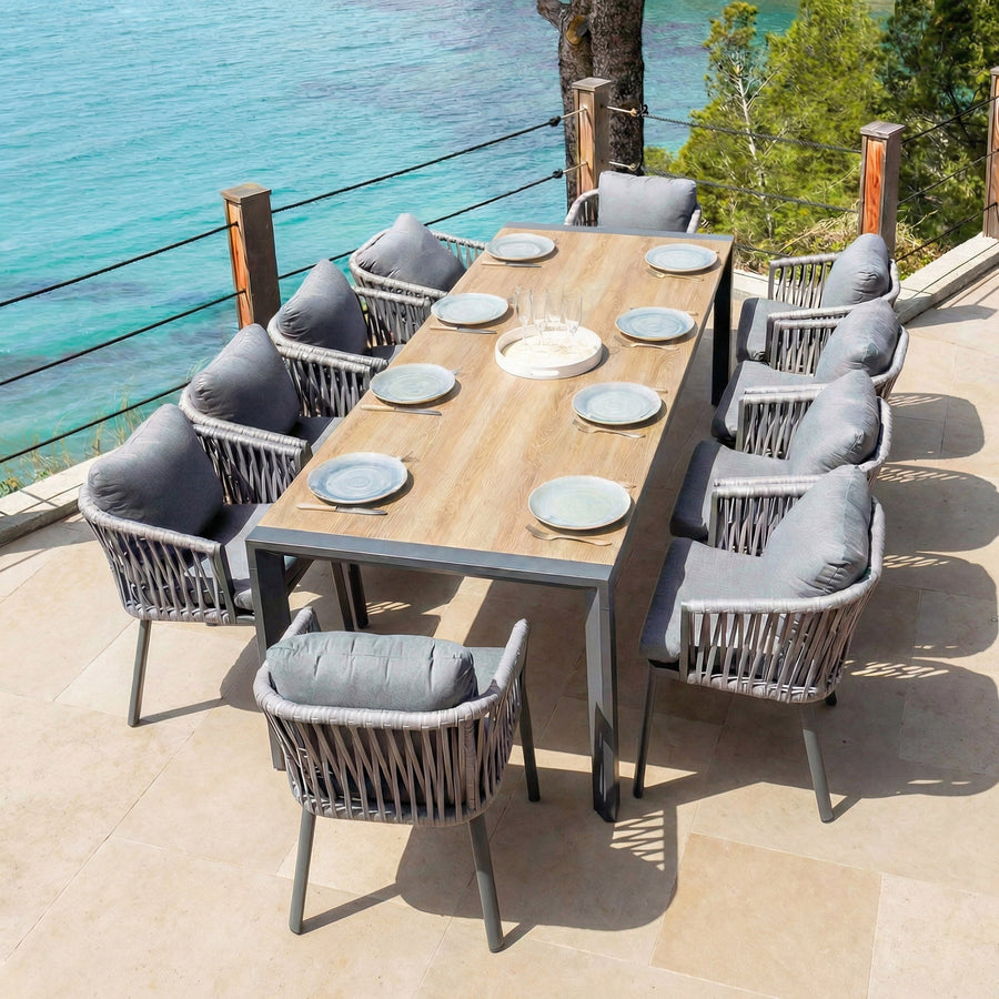 Table de jardin extensible 10 places aluminium Amalfi  (180/240x96cm)