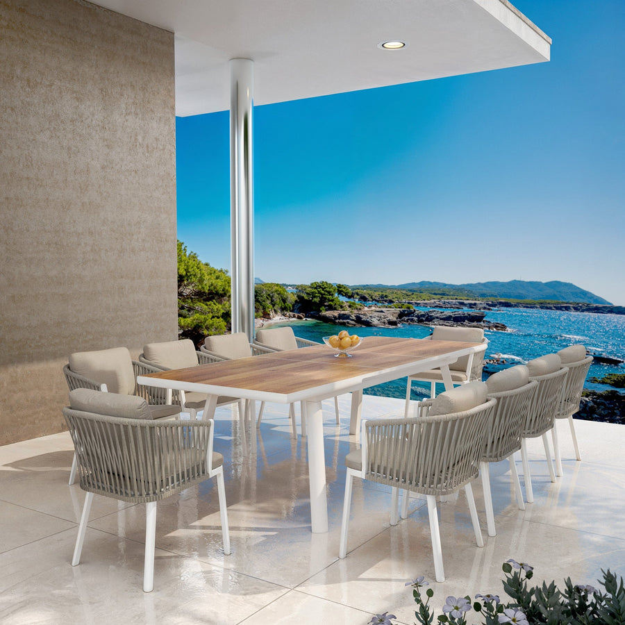 Table de jardin extensible automatique 10 places Aluminium Amalfi - (200/260X96)