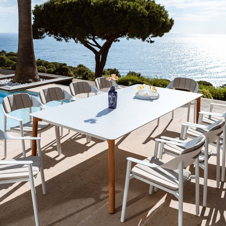 Table de jardin rectangulaire 10 places Monte Carlo en aluminium 240x120 cm